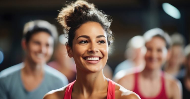 Women in a low impact HIIT class